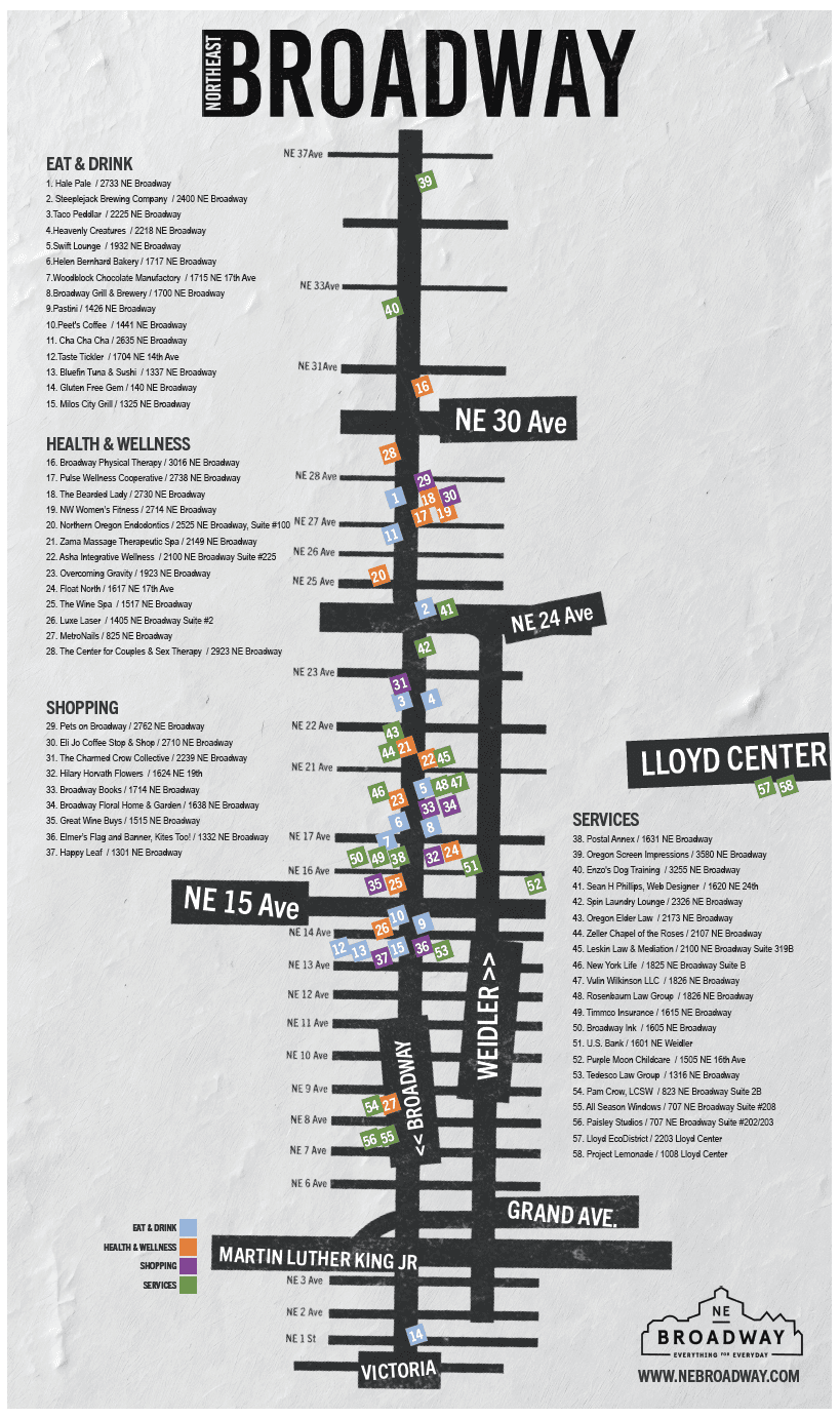 NE Broadway Business Map